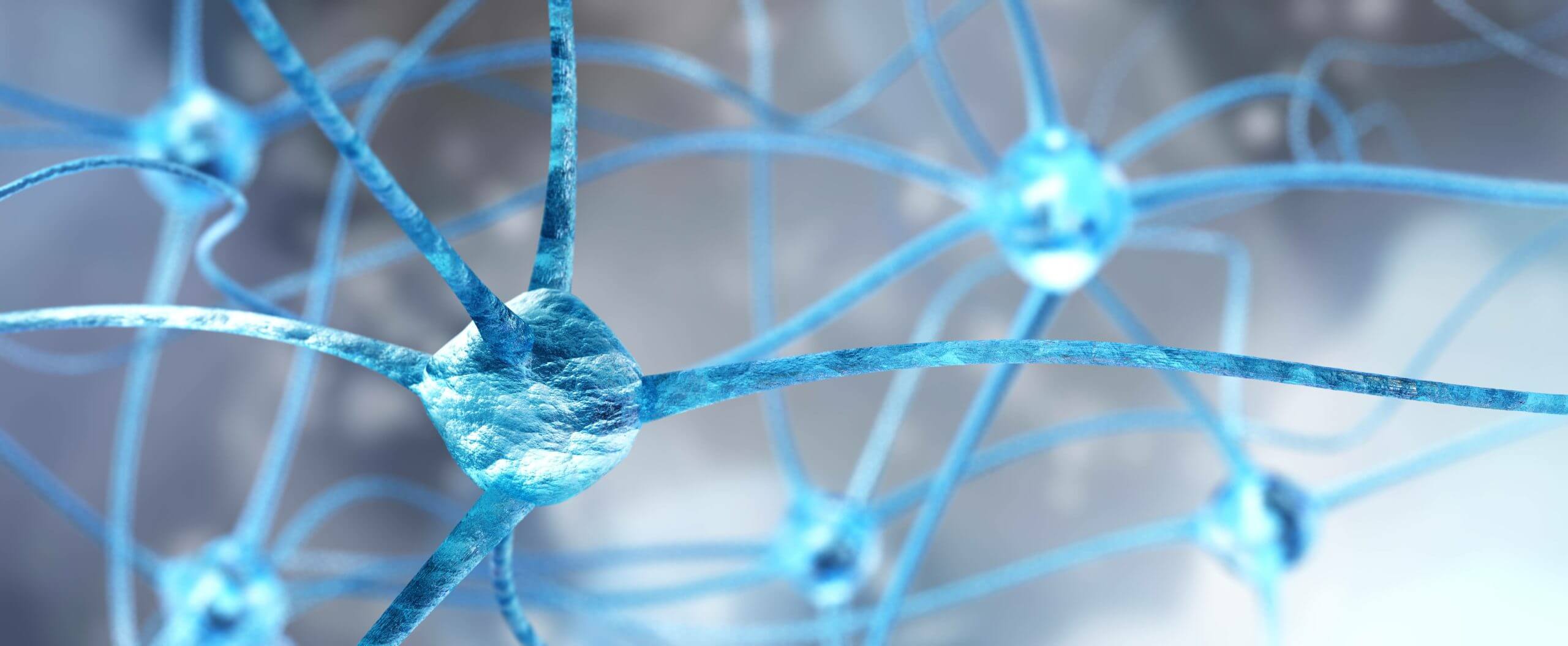 Neuron, neural network, ganglion, brain activity, 3d rendering
