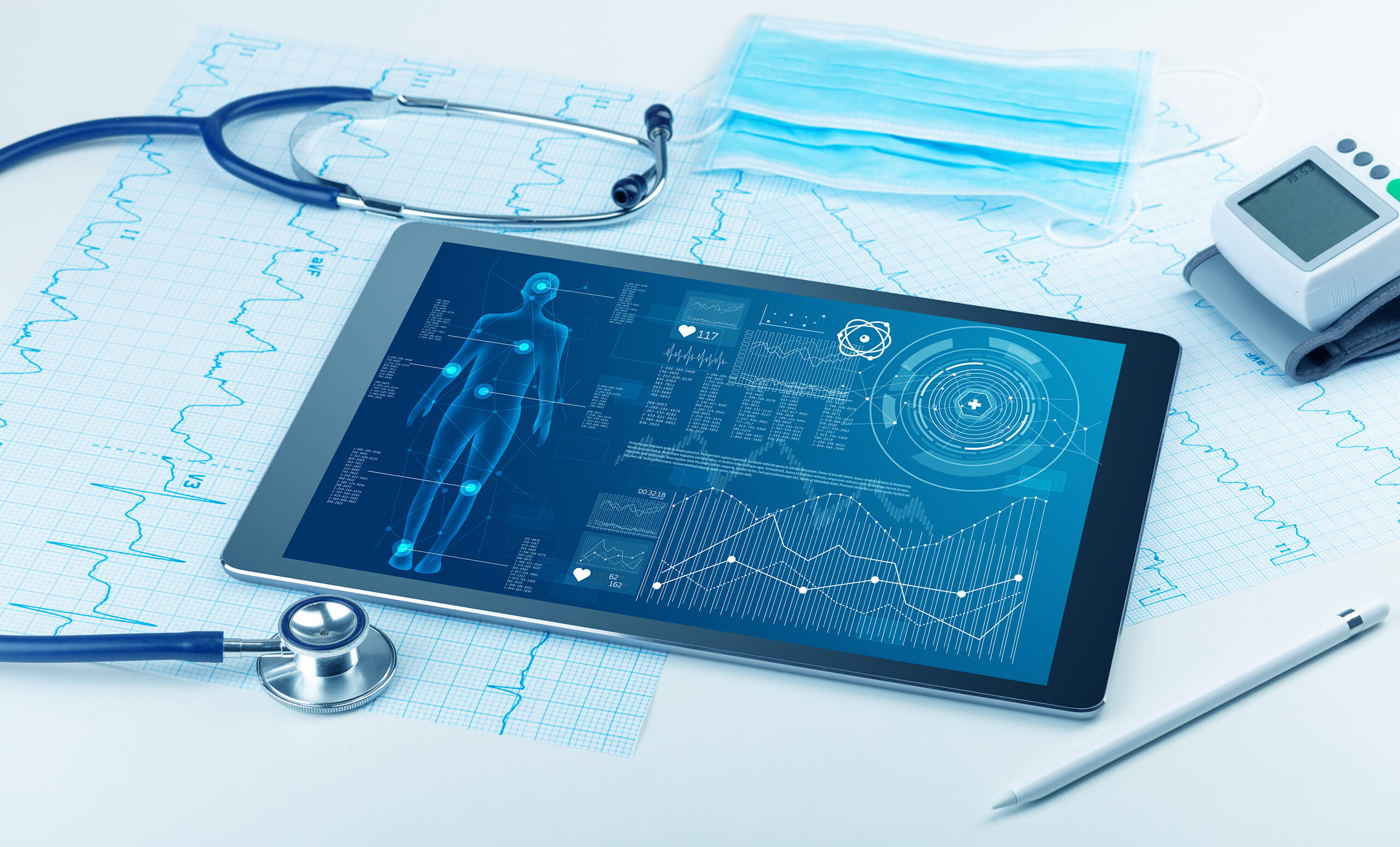 Medical full body screening software on tablet